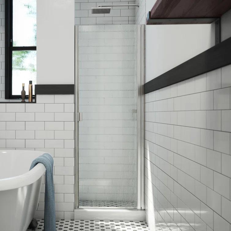 RD 24" W x 66" H Hinged Semi-Frameless Shower Door