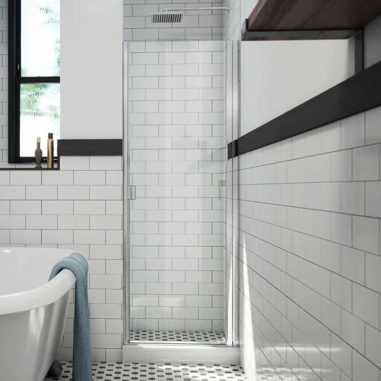 RD Swinging 32" W x 64" H Semi-Frameless Shower Door