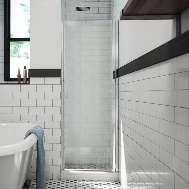 RD 24" W x 66" H Hinged Semi-Frameless Shower Door