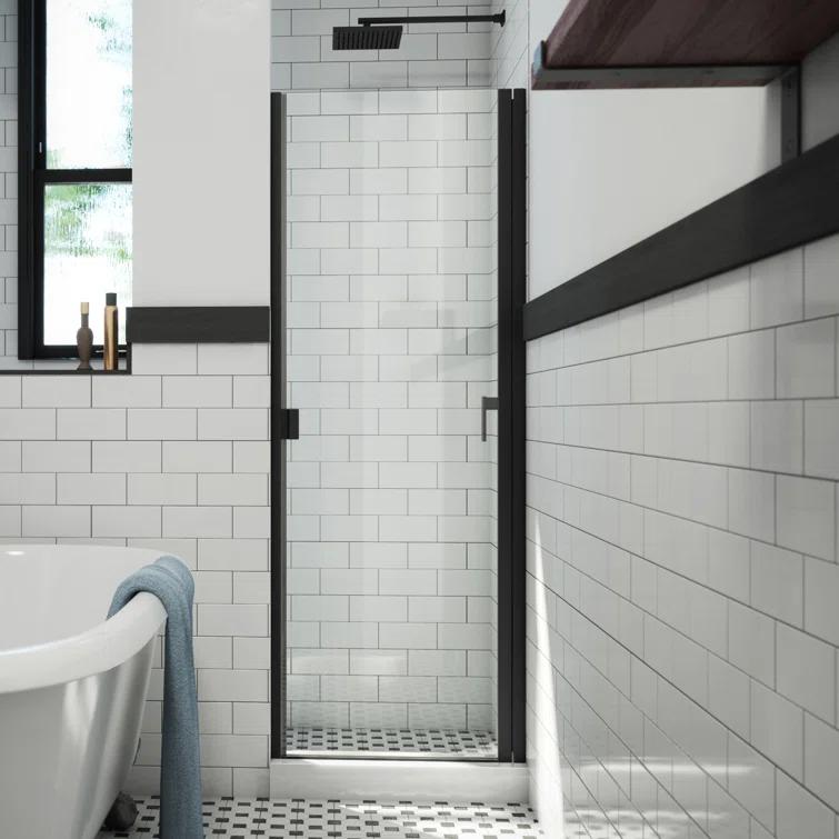 RD 24" W x 66" H Hinged Semi-Frameless Shower Door