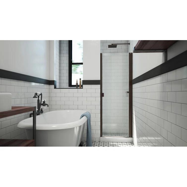 RD 24" W x 66" H Hinged Semi-Frameless Shower Door