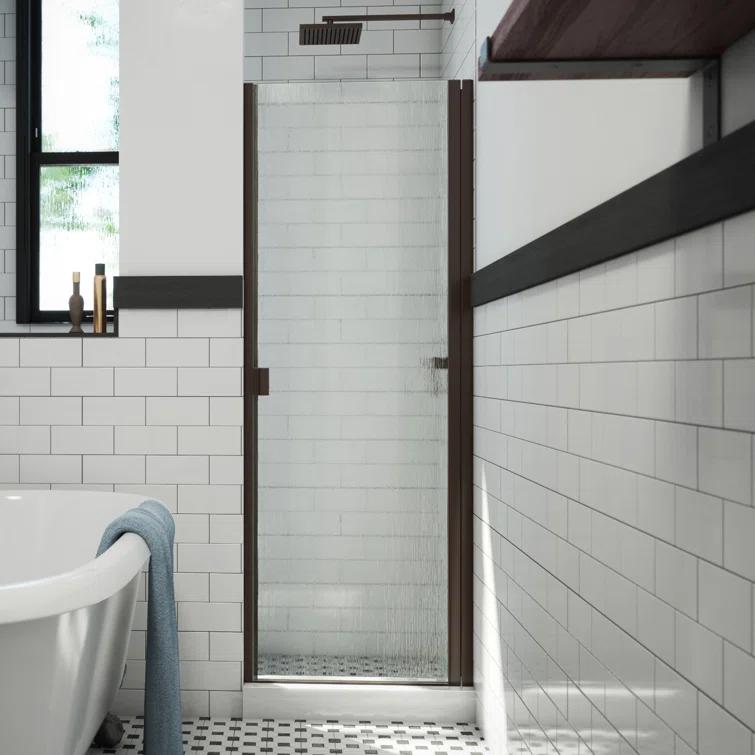 RD 24" W x 66" H Hinged Semi-Frameless Shower Door