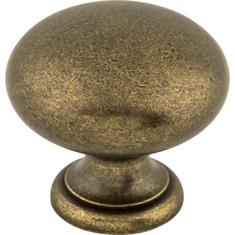 Round Bronze Mushroom Knob with Mounting Hardware