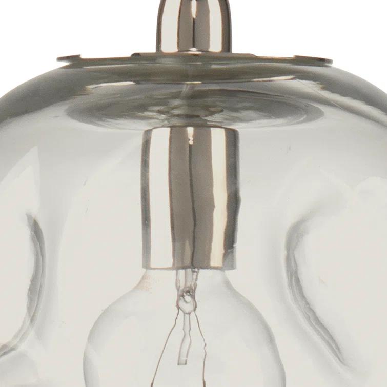 Jamie Young Co Large Coastal Dimpled Glass Pendant in Clear/Silver