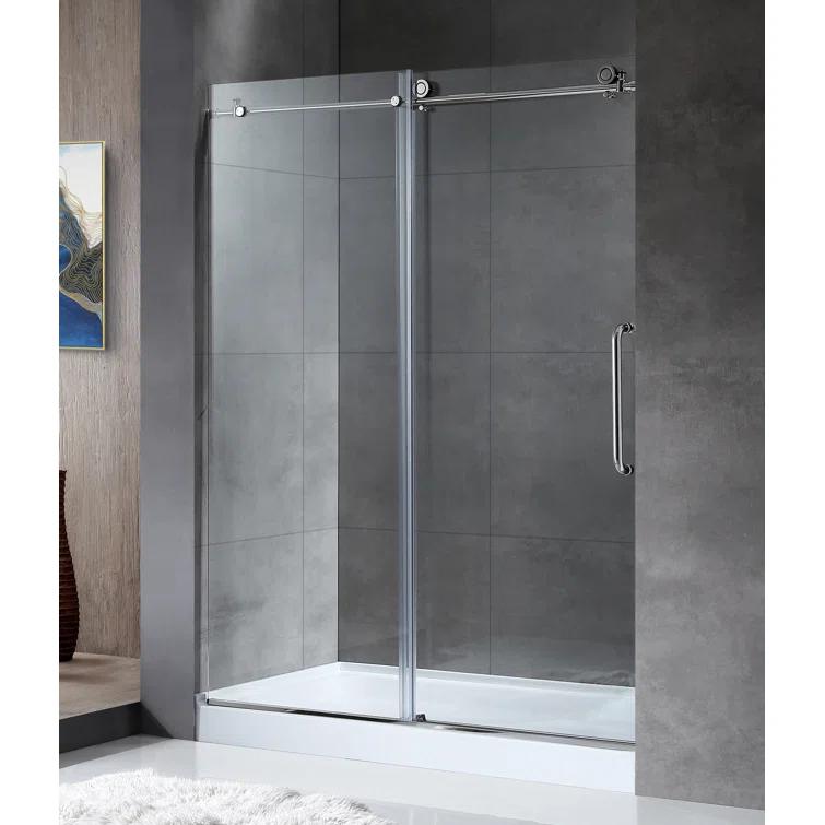 Madam Series 48" W x 76" H Single Sliding Semi-Frameless Shower Door