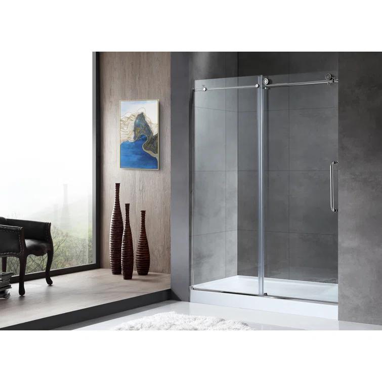 Madam Series 48" W x 76" H Single Sliding Semi-Frameless Shower Door