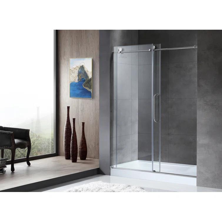 ANZZI SD-AZ13-01BN Madam Series 48" W x 76" H Single Sliding Semi-Frameless Shower Door