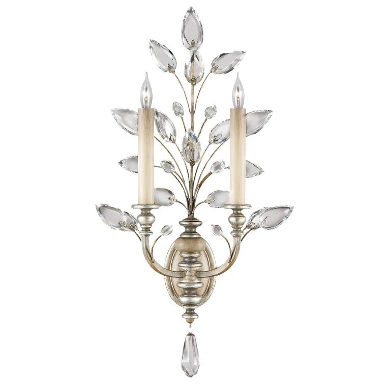 Crystal Laurel Candle Wall Light