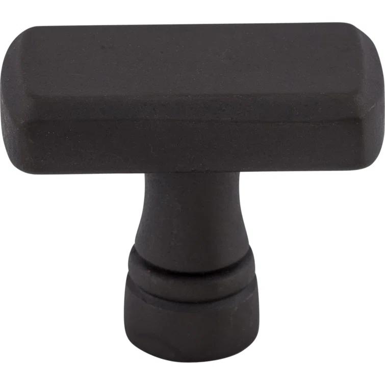 Sable Gray Rectangular Modern Industrial Knob with Mounting Hardware