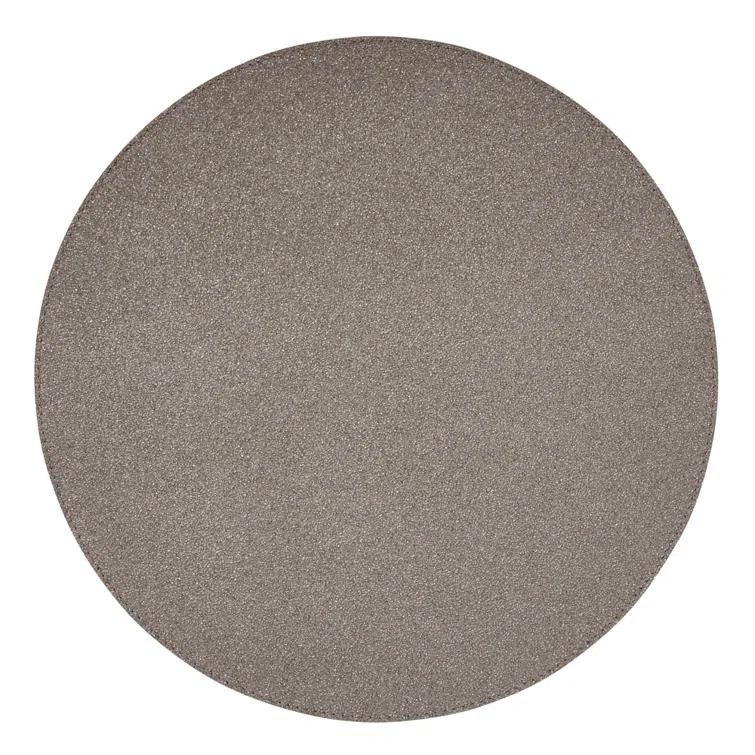 Gray Navy Round Vinyl Reversible Placemats Set of Four