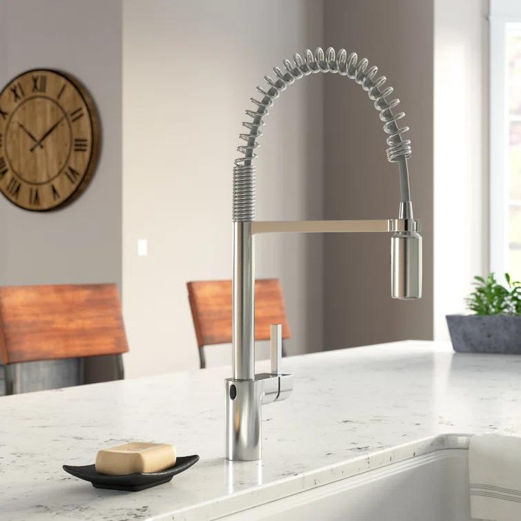 Moen Align MotionSense Wave Single Handle Spring Pulldown Kitchen Faucet with Power Clean Technology