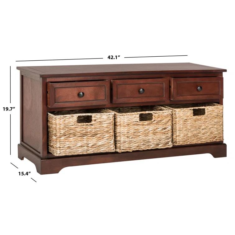 Adayla Solid Wood Drawers Storage Bench