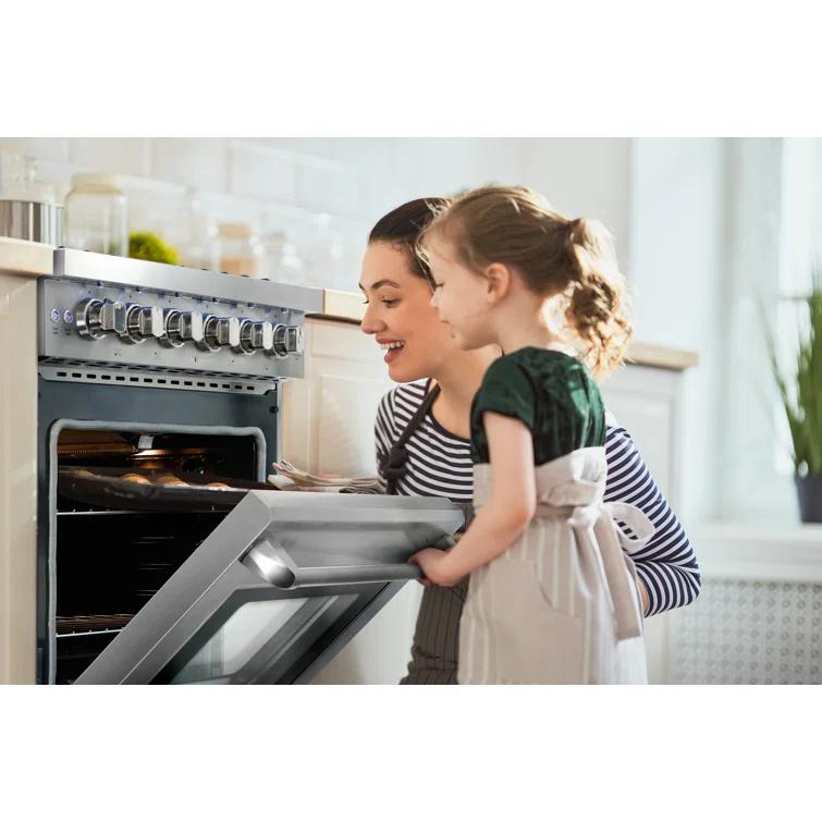 Cosmo 30 in. Haven Collection 4.5 cu. ft. Gas Range with 5 Sealed Burners, Convection Oven, Knob LED Lights, Stainless Steel