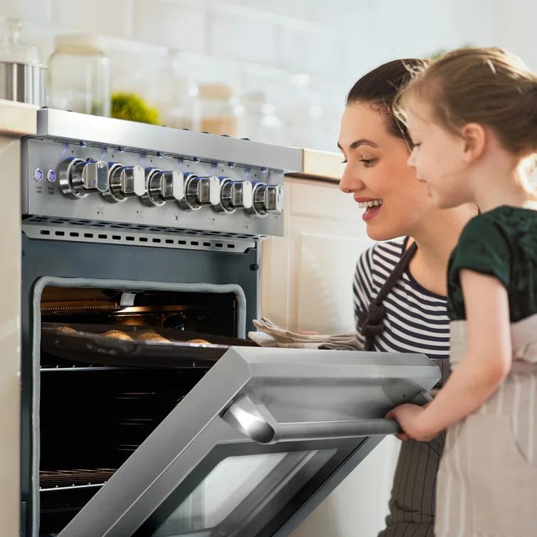 Cosmo 30 in. Haven Collection 4.5 cu. ft. Gas Range with 5 Sealed Burners, Convection Oven, Knob LED Lights, Stainless Steel