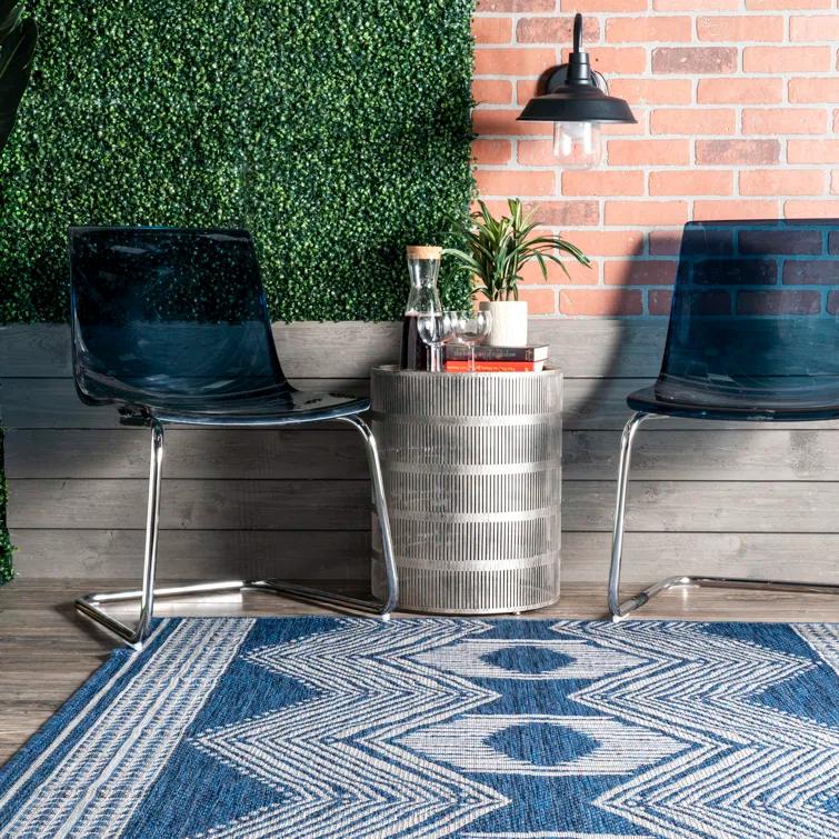 Alvina Blue Indoor/Outdoor Area Rug