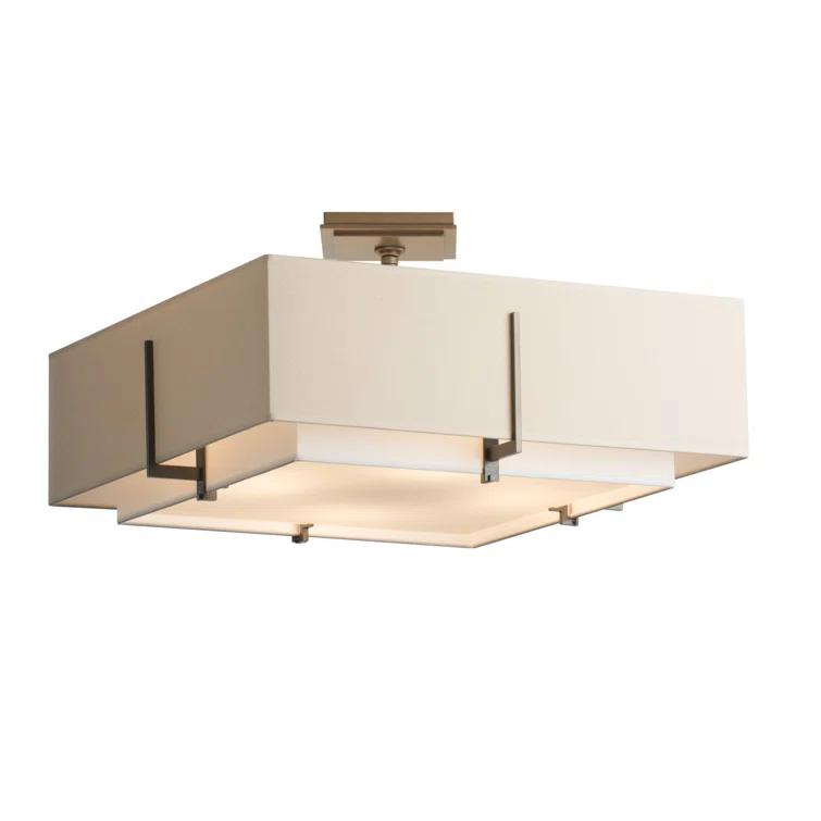 Exos Dark Smoke 4-Light Semi-Flush with Dual-Tone Glass Shades