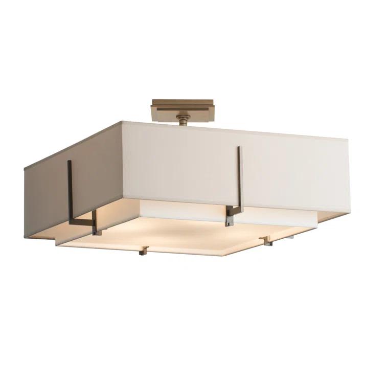 Exos Dark Smoke 4-Light Semi-Flush with Dual-Tone Glass Shades
