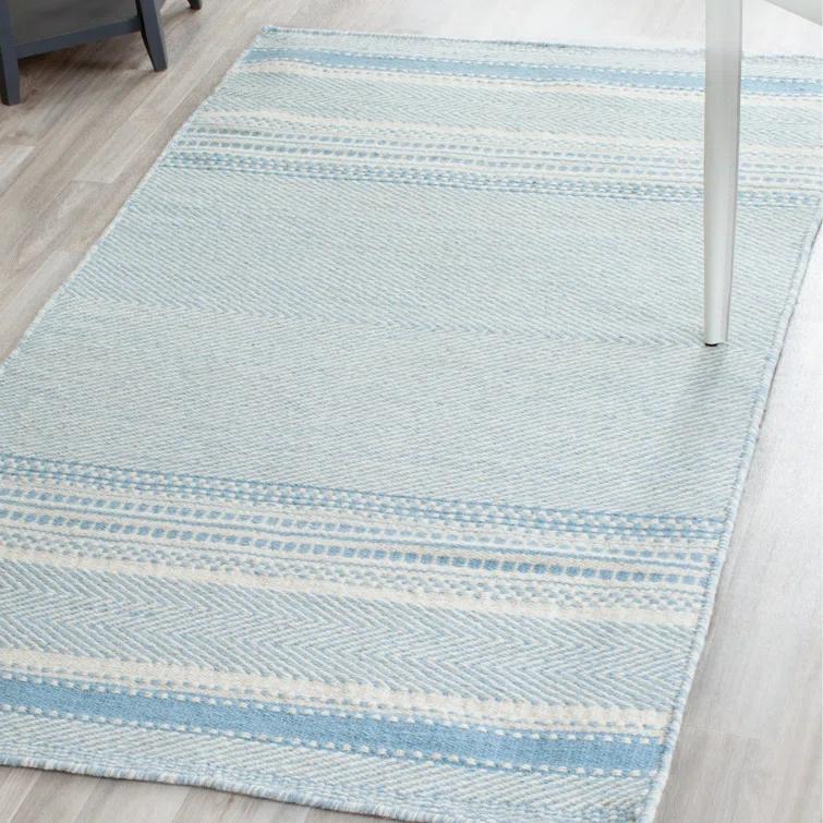Grice Kilim Hand Woven Flat Weave Wool Striped Rug