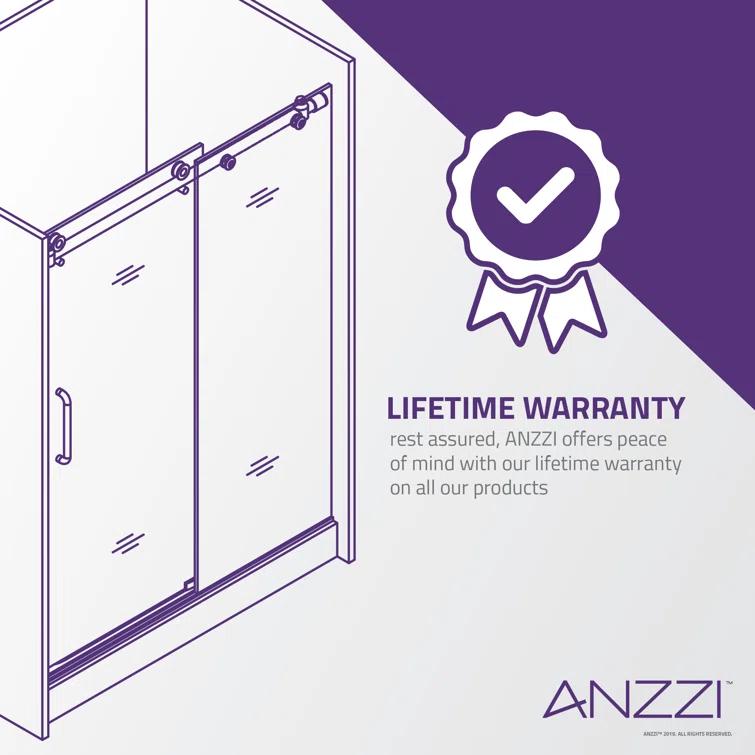 Madam Series 48" W x 76" H Single Sliding Semi-Frameless Shower Door