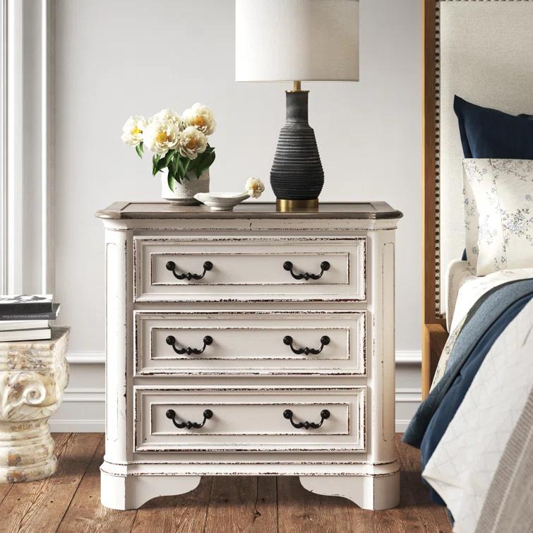 Laurel Foundry Modern Farmhouse® Colchester 3 Drawer w/ Charging Station - Antique White