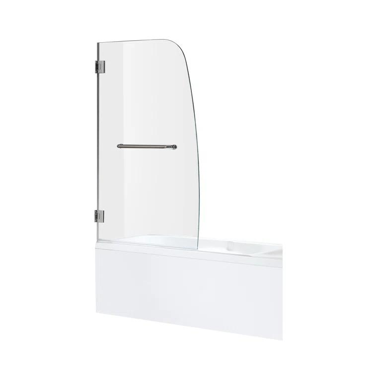 Vensea 31.5" W x 58" H Hinged Frameless Tub Door with Tsunami Guard