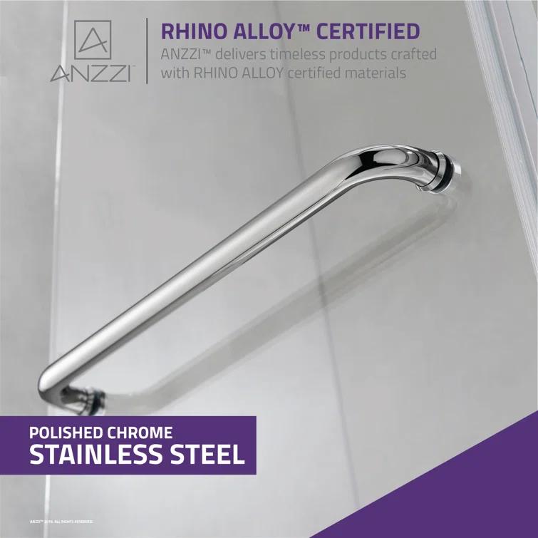 Vensea 31.5" W x 58" H Hinged Frameless Tub Door with Tsunami Guard