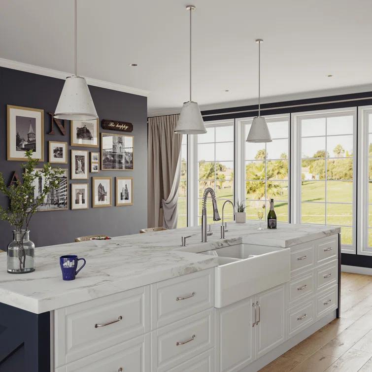 39.5'' L Farmhouse / Apron Double Bowl Fireclay Kitchen Sink