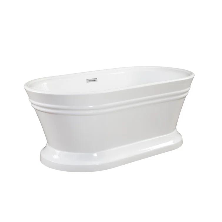 Solace 59.1'' x 29.5'' Freestanding Soaking Acrylic Bathtub