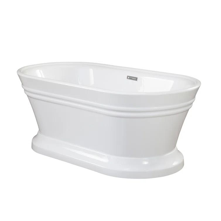 Solace 59.1'' x 29.5'' Freestanding Soaking Acrylic Bathtub