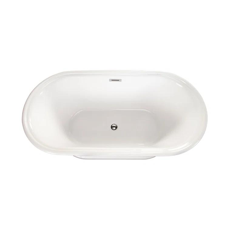 Solace 59.1'' x 29.5'' Freestanding Soaking Acrylic Bathtub