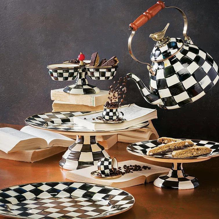 MacKenzie-Childs Courtly Check® Pedestal Platter