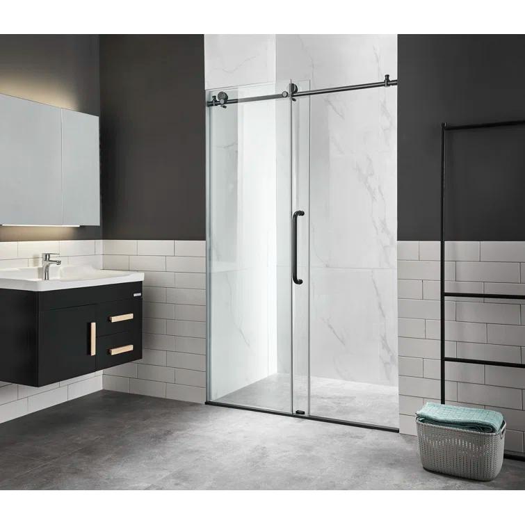 ANZZI SD-AZ13-01MB Madam Series 48" W x 76" H Single Sliding Semi-Frameless Shower Door