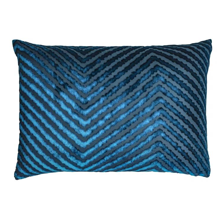Kevin O'Brien Studio Chevron Velvet Reversible Throw Pillow