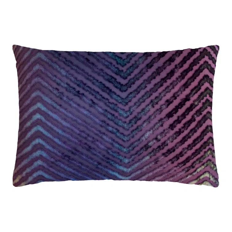 Kevin O'Brien Studio Chevron Velvet Reversible Throw Pillow