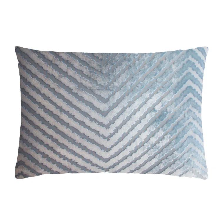 Kevin O'Brien Studio Chevron Velvet Reversible Throw Pillow