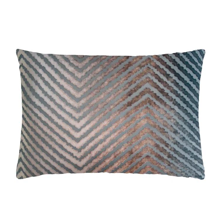 Kevin O'Brien Studio Chevron Velvet Reversible Throw Pillow
