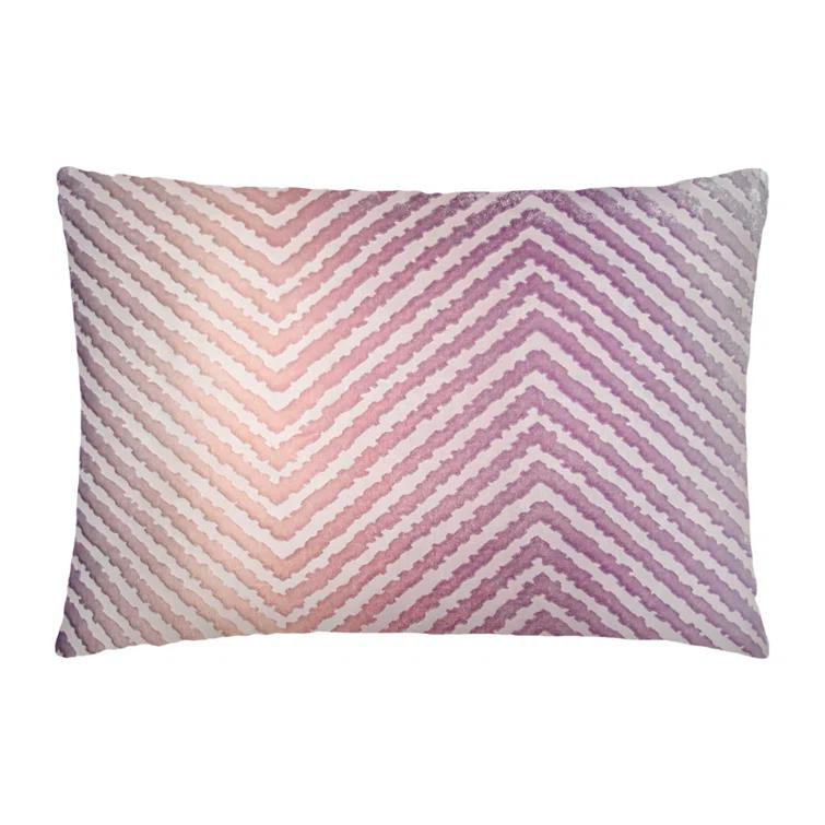 Kevin O'Brien Studio Chevron Velvet Reversible Throw Pillow