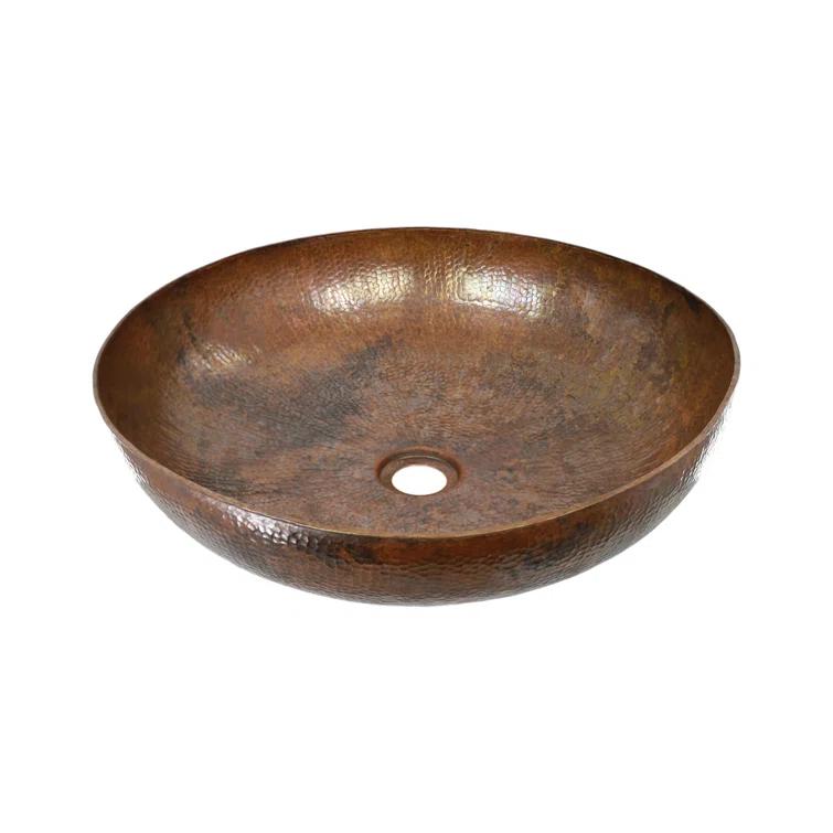 Maestro Copper Circular Vessel Bathroom Sink
