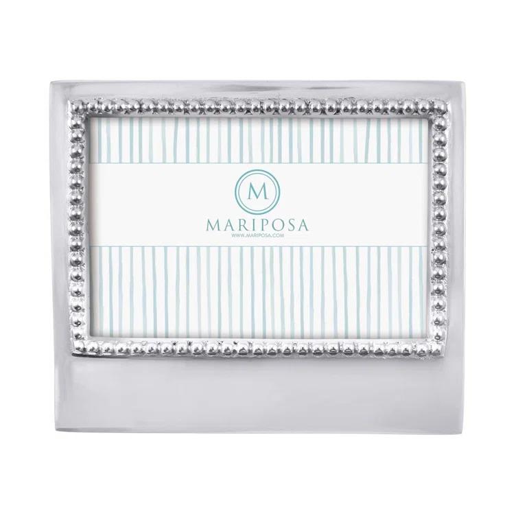 Mariposa Beaded Silver Metal Beaded Picture Frame
