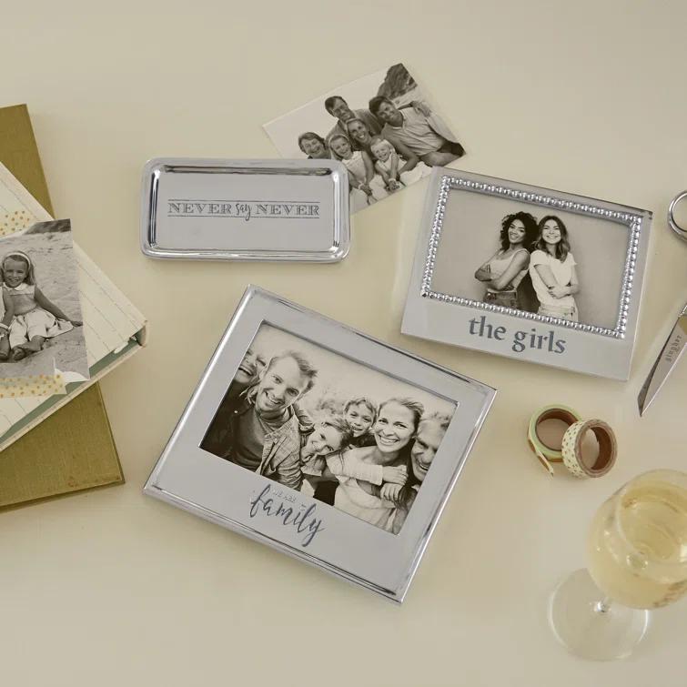 Mariposa Beaded Silver Metal Beaded Picture Frame