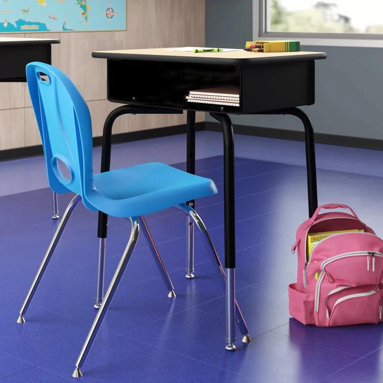 Flash Furniture Goddard Height-Adjustable Open Front Student Desk with Metal Book Box