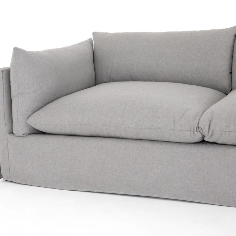 Bennett Moon 96" Slipcovered Sofa with Track Arms