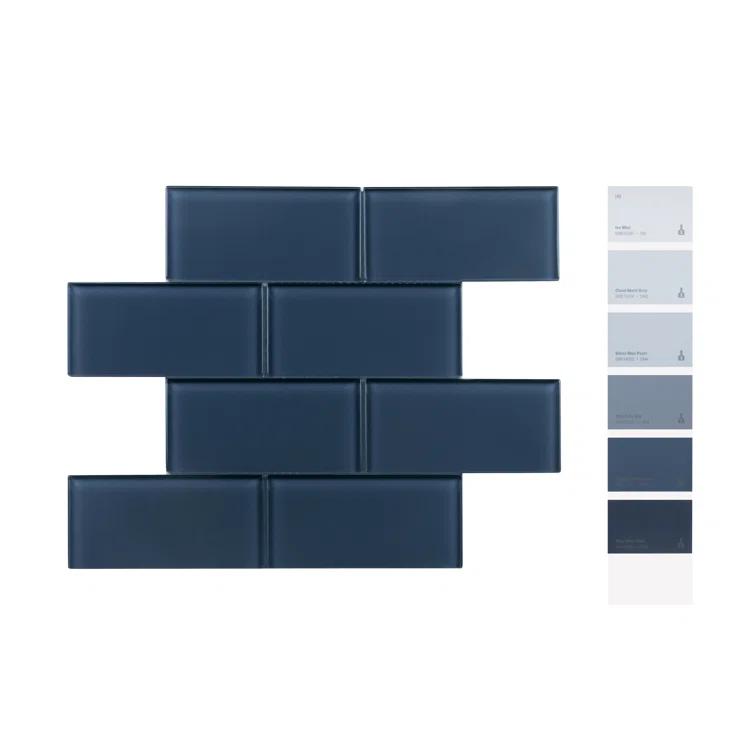 Premium 3" x 6" Straight Edge Glass Mosaic Subway Tile