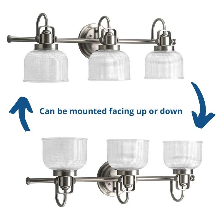 Rosser 3 Light Transparent Dimmable Vanity Light