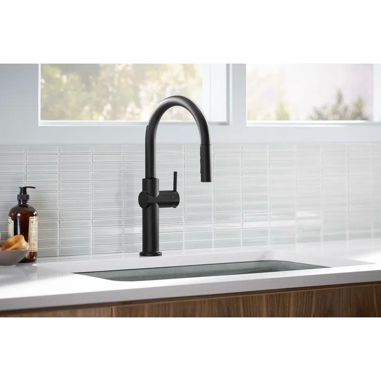 Kohler Crue Single Handle Pull Down Kitchen Faucet with Three-Function Pull Down Sprayer