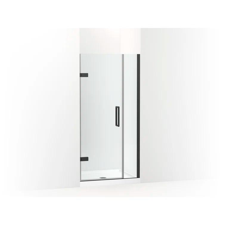 Composed 33-5/8-In34-3/8-In W X 71-1/2-In H Frameless Pivot Shower Door With 3/8-In Crystal Clear Glass And Back-To-Back Vertical Door Pulls