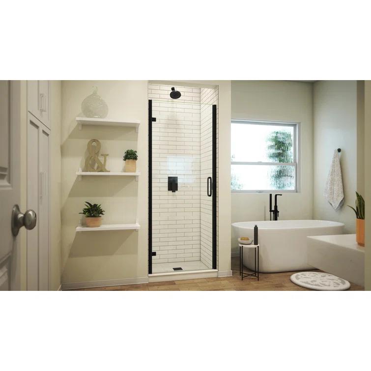 MP Swinging 35" W x 67" H Semi-Frameless Shower Door