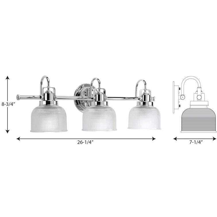 Rosser 3 Light Transparent Dimmable Vanity Light