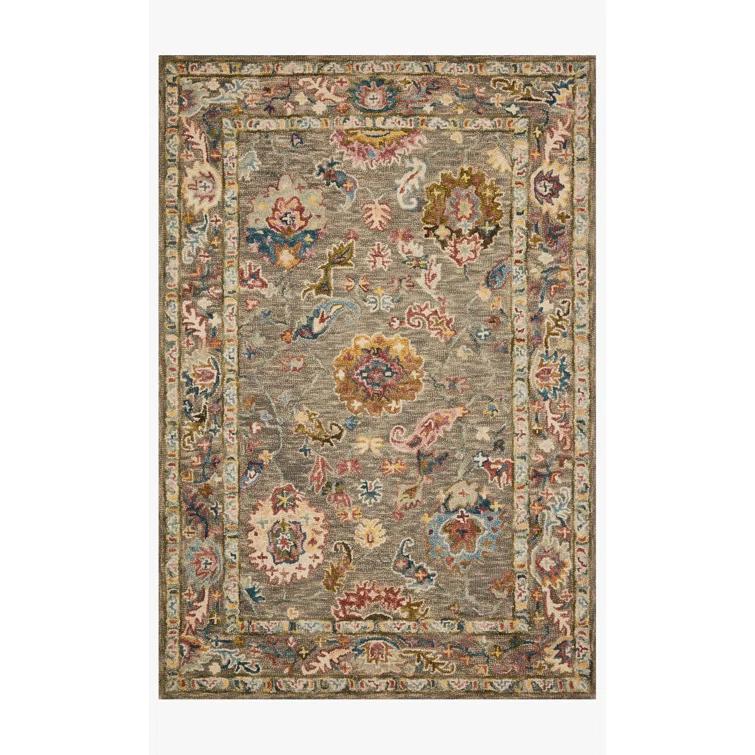 Norge Oriental Handmade Looped Wool Gray / Beige Area Rug