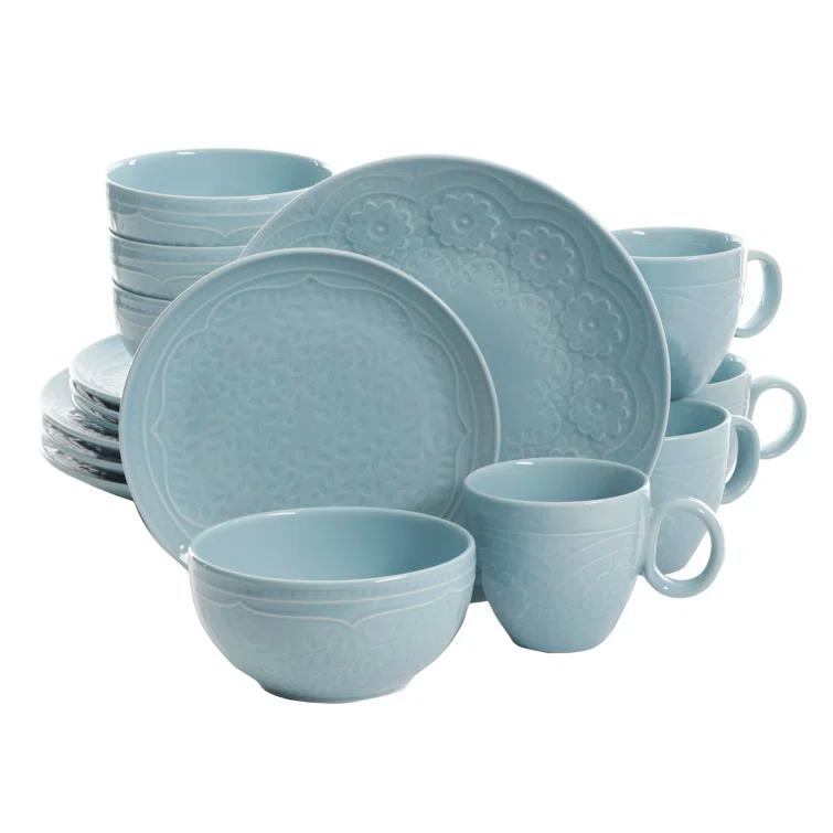 Gibson Elite Alemany 16-Piece Dinnerware Set - Aqua